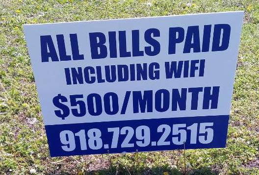 All bills paid including WiFi $500/month sign